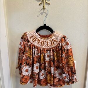 Floral Smocked Diaper Set “OPHELIA” smocking